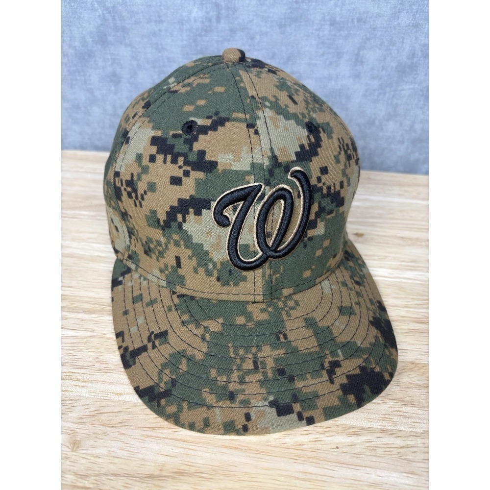 New Era Washington Nationals Digi Camo 59FIFTY Fitted Hat 7 1/2 USA MLB